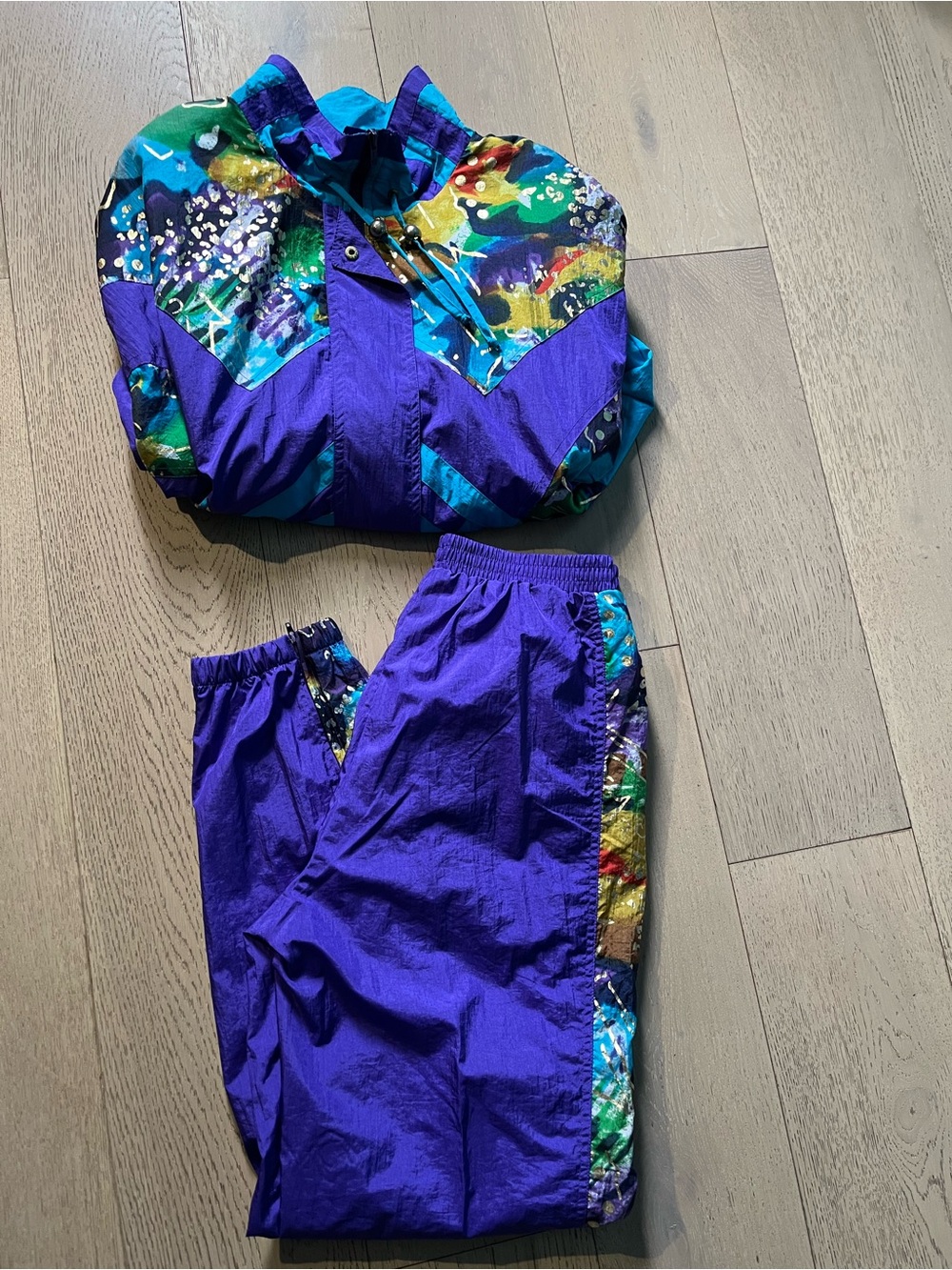 Purple Colorblock Windbreaker Jacket - Women's
